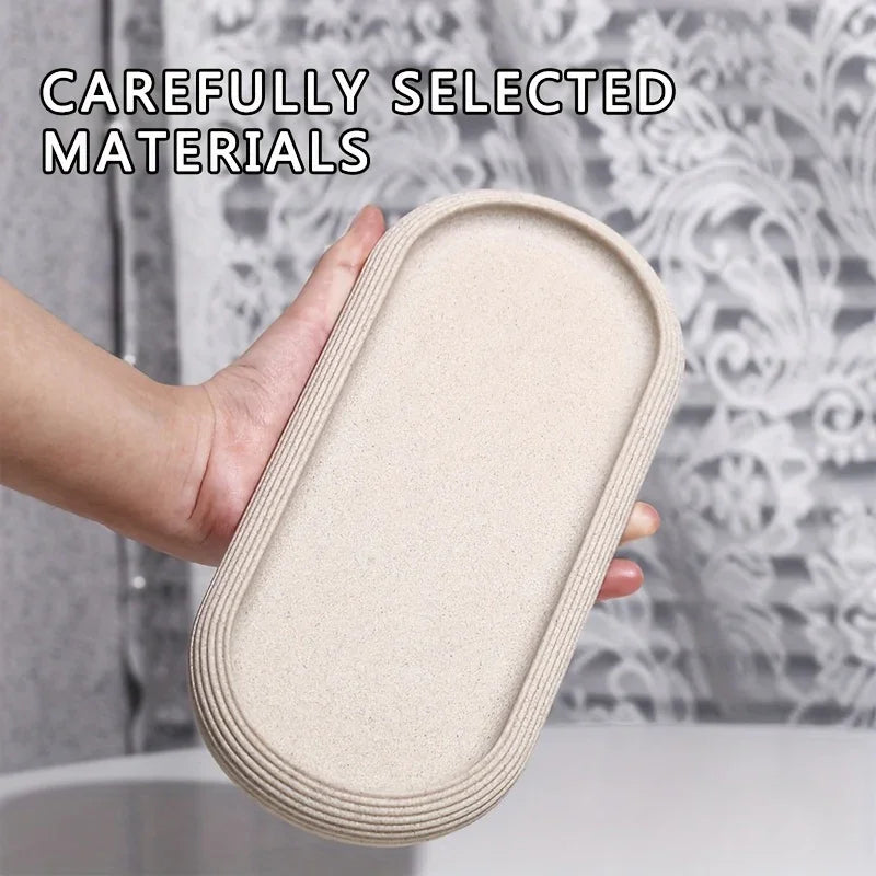 [Resin Art Tray] Elegant Resin Art Striped Bathroom Vanity Tray | Oval Design with Textured Surface, Bathroom Organizer, Neutral Tone Tray, Bathroom Decor And Accessories House Of Avana