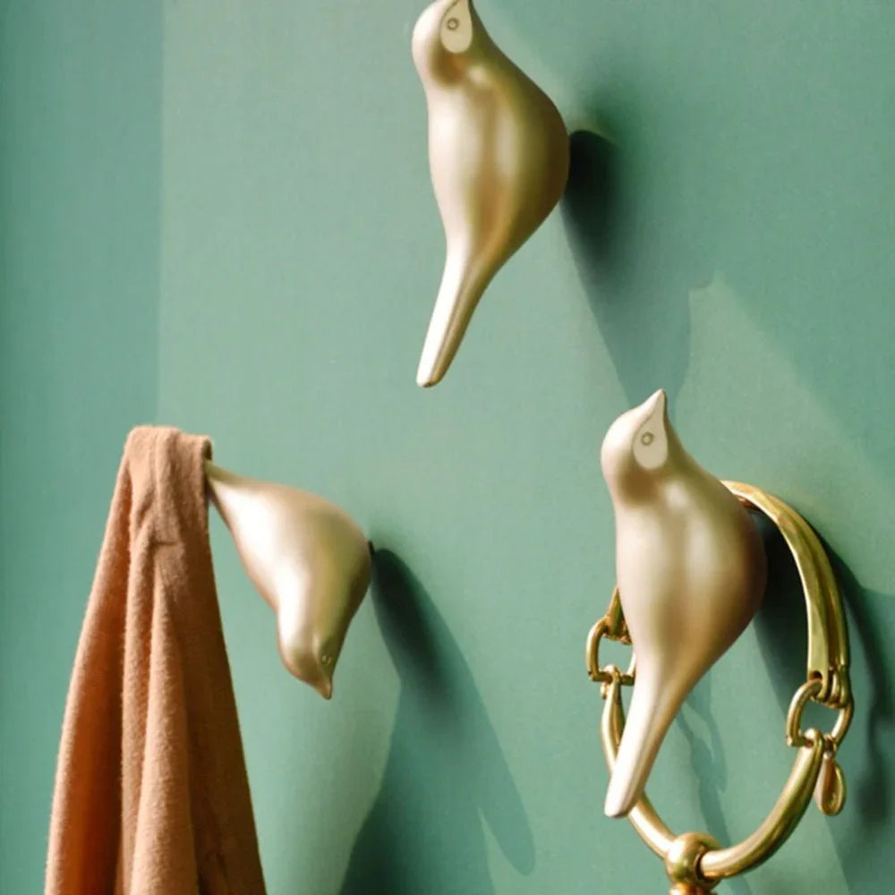 Resin Bird Wall Hook - Heavy Duty Key Holder with 3d Design, front view - House Of Avana [[SKU:HOA-STO-409]]