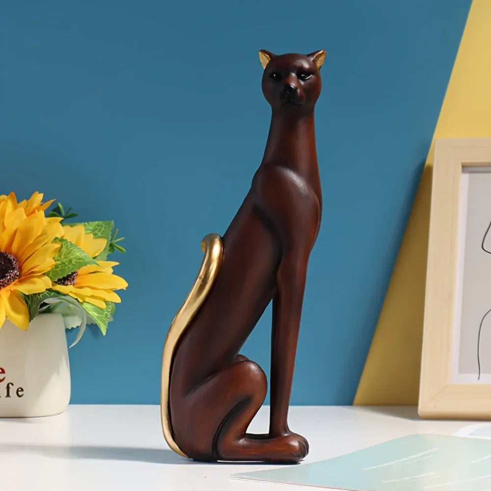 Resin Cheetah Figurine with Colorful Water Transfer Print - Cartoon Theme Decorative Statue for Various Room Types, Indoor & Outdoor, Ideal for Christmas, Halloween, Easter, Hanukkah, Thanksgiving - No Electricity Required - House Of Avana