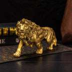 Resin Lion King Figurine - Fashion Theme Bronze Finish Sculpture - Indoor Decorative Tabletop Statue for Various Room Types - Non-Electric Elegant Lion Ornament for Home and Office Decor - House Of Avana