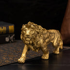 Resin Lion King Figurine - Fashion Theme Bronze Finish Sculpture - Indoor Decorative Tabletop Statue for Various Room Types - Non-Electric Elegant Lion Ornament for Home and Office Decor - House Of Avana