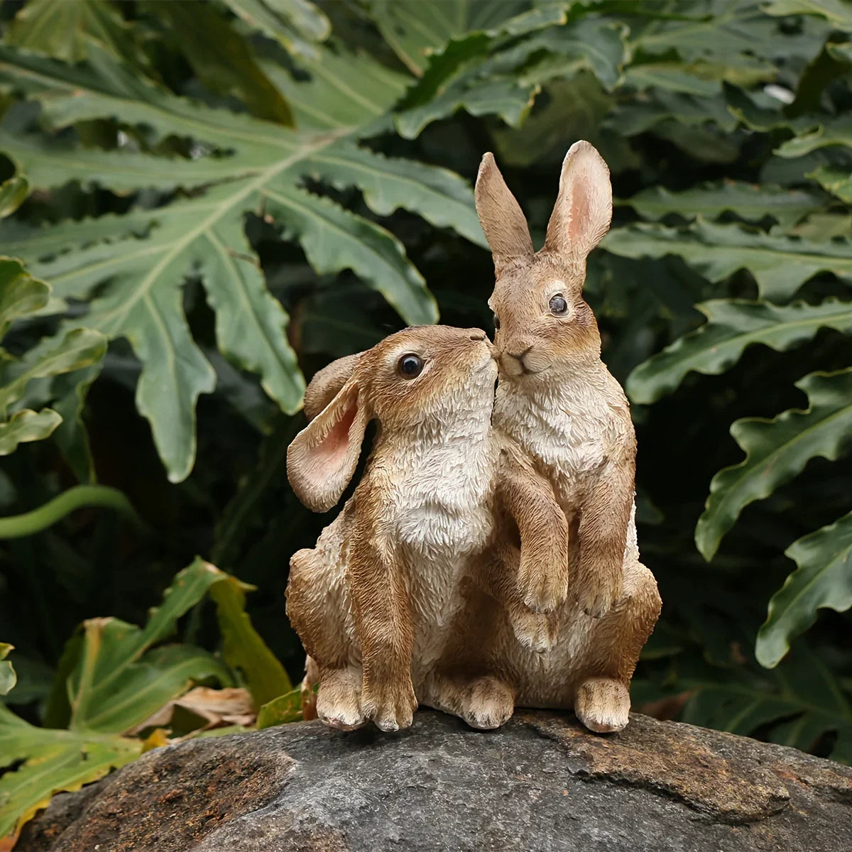A Couple of Decorative Rabbit Figurines for Garden, Patio, or Balcony Landscaping., top view - House Of Avana