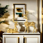 2pcs/set of reindeer, Christmas and New Year wedding small statue decoration, office desk, home decoration crafts, room decoration reindeer and TV cabinet creative reindeer accessories, perfect living room and warm decoration House Of Avana [[SKU:HOA-GDN-022]]