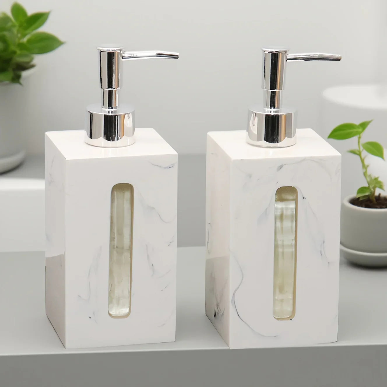 Resin Soap Dispenser, Freestanding Countertop Lotion Pump Bottle, Visible Capacity Liquid Hand Soap Dispenser, No Electricity Needed, for Bathroom, Kitchen, Laundry Room, Shampoo, Body Wash, Lotion House Of Avana