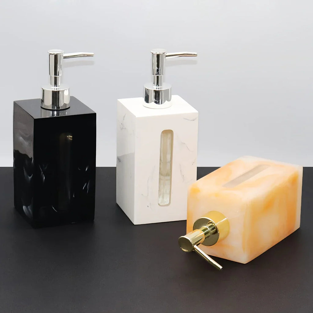 Resin Soap Dispenser, Freestanding Countertop Lotion Pump Bottle, Visible Capacity Liquid Hand Soap Dispenser, No Electricity Needed, for Bathroom, Kitchen, Laundry Room, Shampoo, Body Wash, Lotion House Of Avana