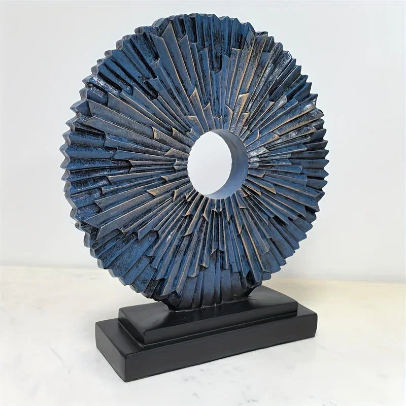 Resin Solar Flower Sculpture - Space Themed Decorative Figurine - Solar Powered, No Electricity Needed - For Indoor Display in Living Room, Entryway, Bedroom - Perfect Gift for Holidays, Birthdays & Housewarming - House Of Avana