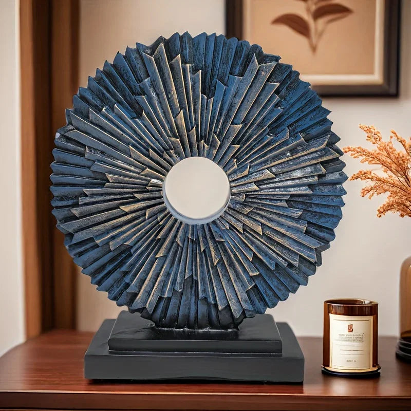 Resin Solar Flower Sculpture - Space Themed Decorative Figurine - Solar Powered, No Electricity Needed - For Indoor Display in Living Room, Entryway, Bedroom - Perfect Gift for Holidays, Birthdays & Housewarming - House Of Avana