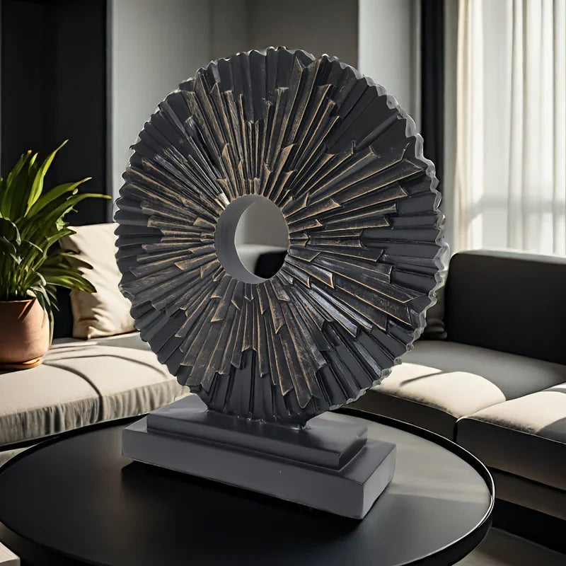 Resin Solar Flower Sculpture - Space Themed Decorative Figurine - Solar Powered, No Electricity Needed - For Indoor Display in Living Room, Entryway, Bedroom - Perfect Gift for Holidays, Birthdays & Housewarming - House Of Avana