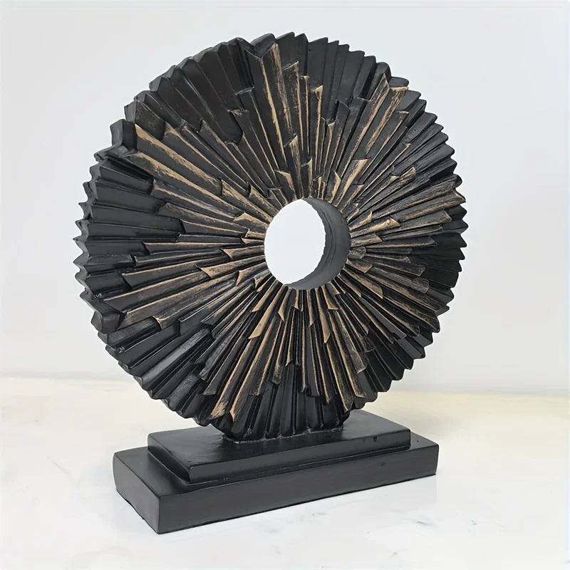 Resin Solar Flower Sculpture - Space Themed Decorative Figurine - Solar Powered, No Electricity Needed - For Indoor Display in Living Room, Entryway, Bedroom - Perfect Gift for Holidays, Birthdays & Housewarming - House Of Avana