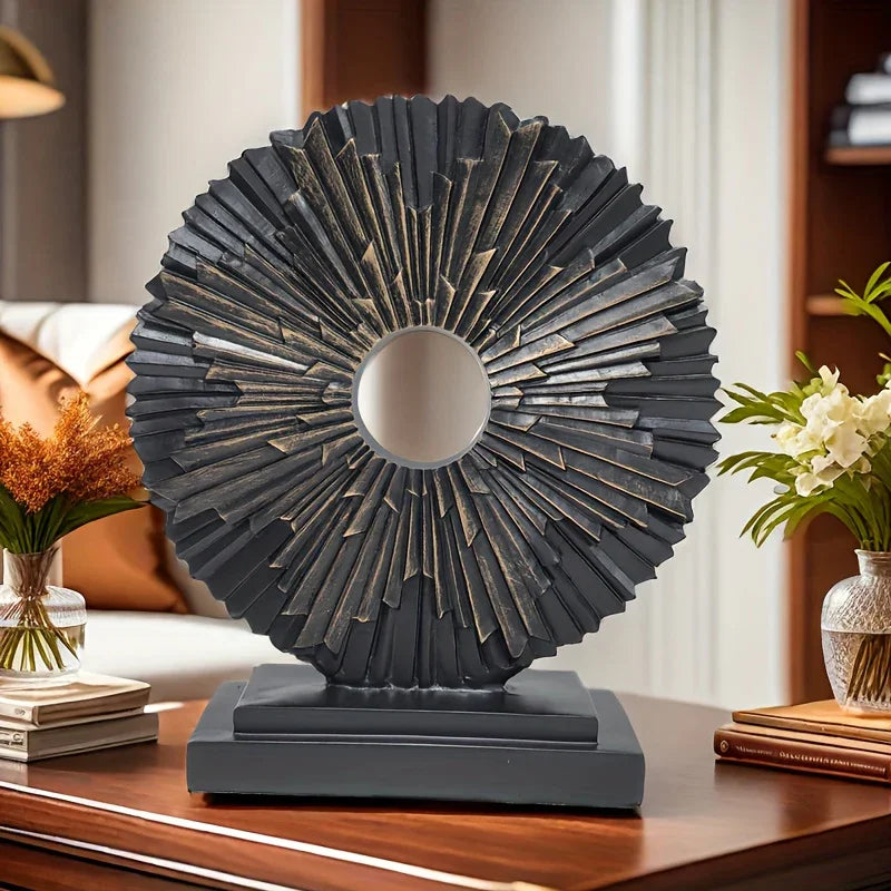 Resin Solar Flower Sculpture - Space Themed Decorative Figurine - Solar Powered, No Electricity Needed - For Indoor Display in Living Room, Entryway, Bedroom - Perfect Gift for Holidays, Birthdays & Housewarming - House Of Avana