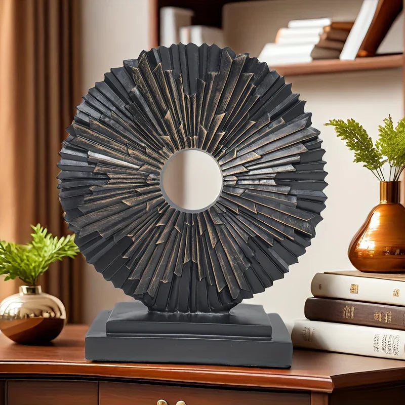 Resin Solar Flower Sculpture - Space Themed Decorative Figurine - Solar Powered, No Electricity Needed - For Indoor Display in Living Room, Entryway, Bedroom - Perfect Gift for Holidays, Birthdays & Housewarming - House Of Avana