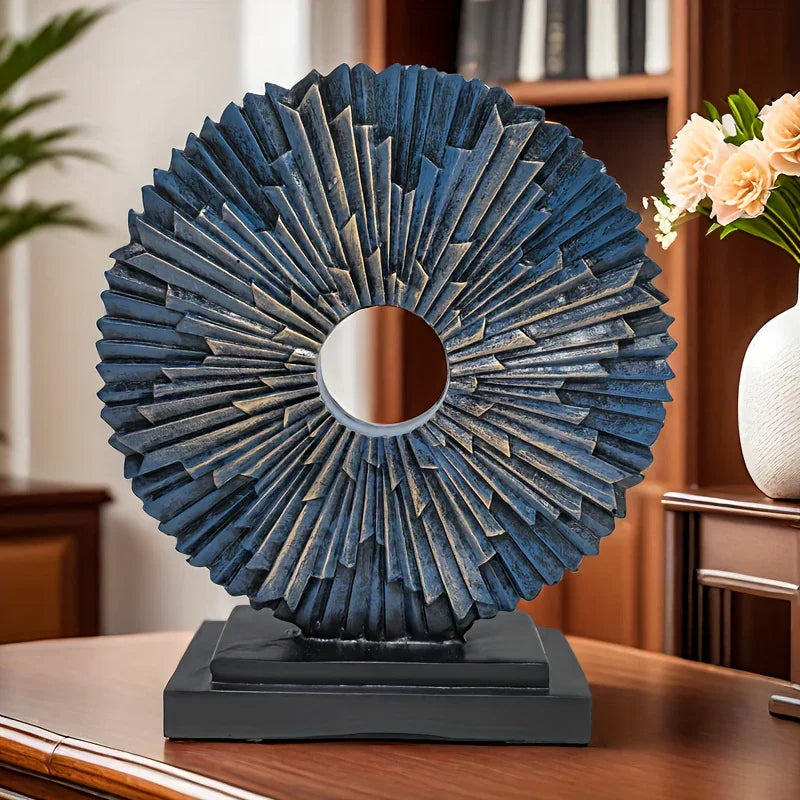 Resin Solar Flower Sculpture - Space Themed Decorative Figurine - Solar Powered, No Electricity Needed - For Indoor Display in Living Room, Entryway, Bedroom - Perfect Gift for Holidays, Birthdays & Housewarming - House Of Avana