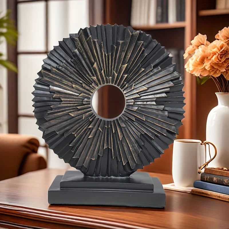 Resin Solar Flower Sculpture - Space Themed Decorative Figurine - Solar Powered, No Electricity Needed - For Indoor Display in Living Room, Entryway, Bedroom - Perfect Gift for Holidays, Birthdays & Housewarming - House Of Avana