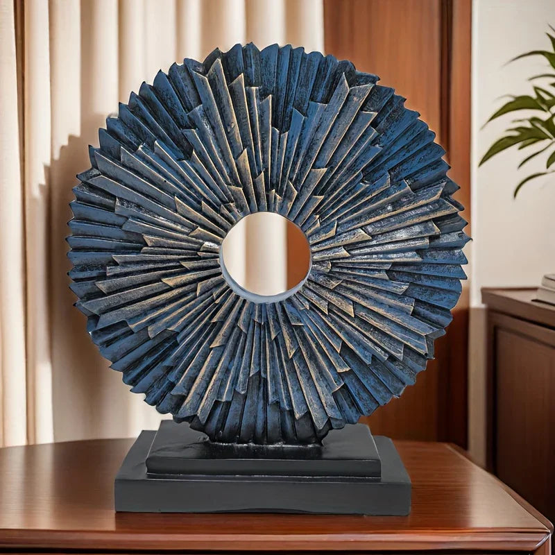 Resin Solar Flower Sculpture - Space Themed Decorative Figurine - Solar Powered, No Electricity Needed - For Indoor Display in Living Room, Entryway, Bedroom - Perfect Gift for Holidays, Birthdays & Housewarming - House Of Avana