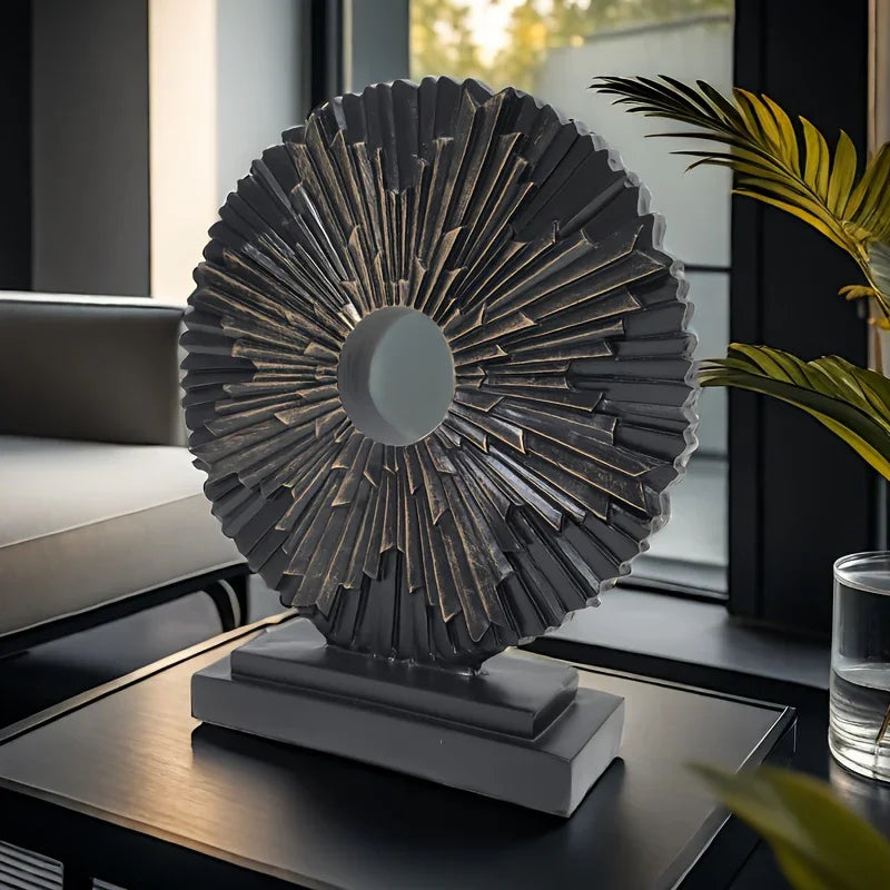 Resin Solar Flower Sculpture - Space Themed Decorative Figurine - Solar Powered, No Electricity Needed - For Indoor Display in Living Room, Entryway, Bedroom - Perfect Gift for Holidays, Birthdays & Housewarming - House Of Avana