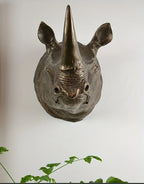 Vintage Resin Rhino Head Wall Hanging - House Of Avana