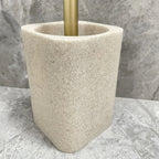Resin White Marble Toilet Brush Holder with Handle, Reusable Floor Mount Bathroom Accessory, Hard Solid Project, No Electricity Needed - Ideal Christmas Gift House Of Avana
