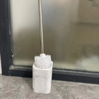 Resin White Marble Toilet Brush Holder with Handle, Reusable Floor Mount Bathroom Accessory, Hard Solid Project, No Electricity Needed - Ideal Christmas Gift House Of Avana