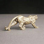 Retro Brass Miniature Leopard Figurine Tabletop - House Of Avana