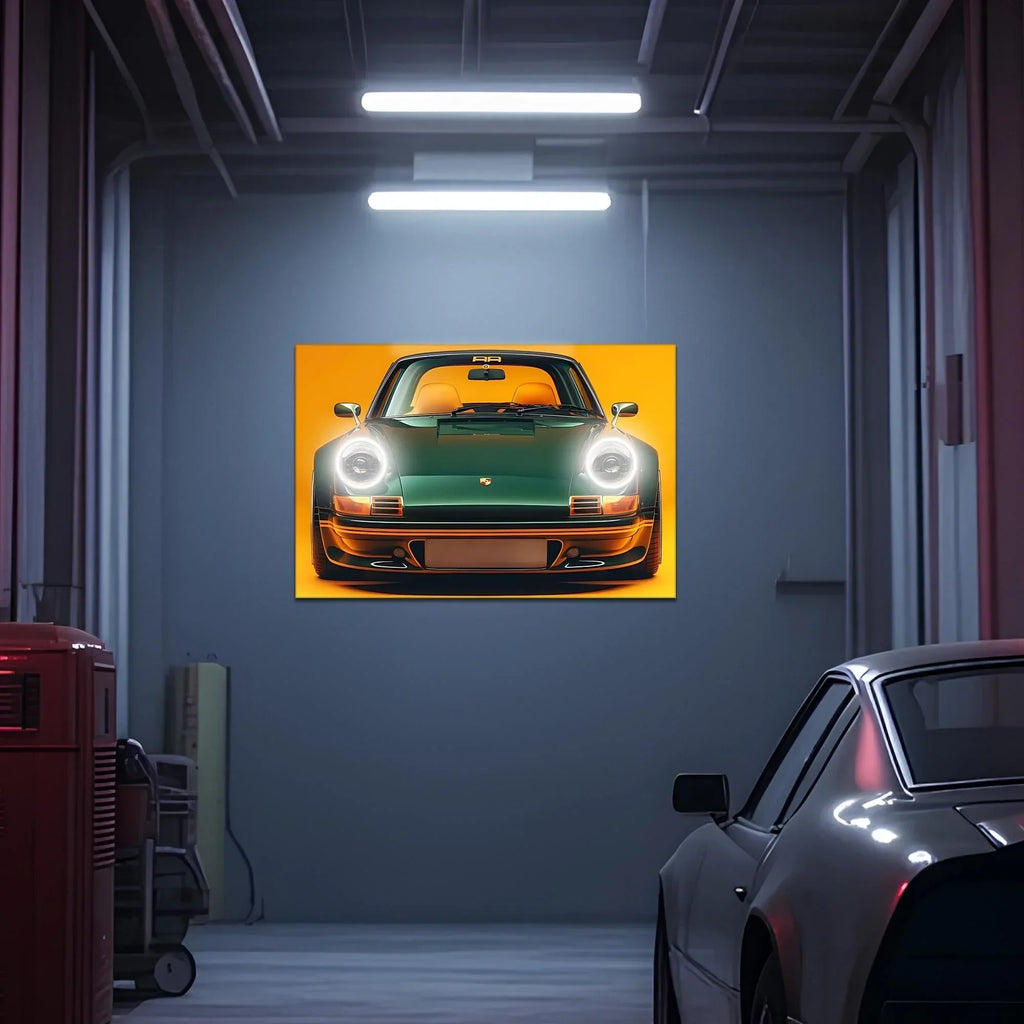 Retro Car Neon Wall Art - UV Printed Plexiglass LED Sign for Garage, Man Cave, Office & Game Room - Adjustable Dimmer Light Peony Atelier
