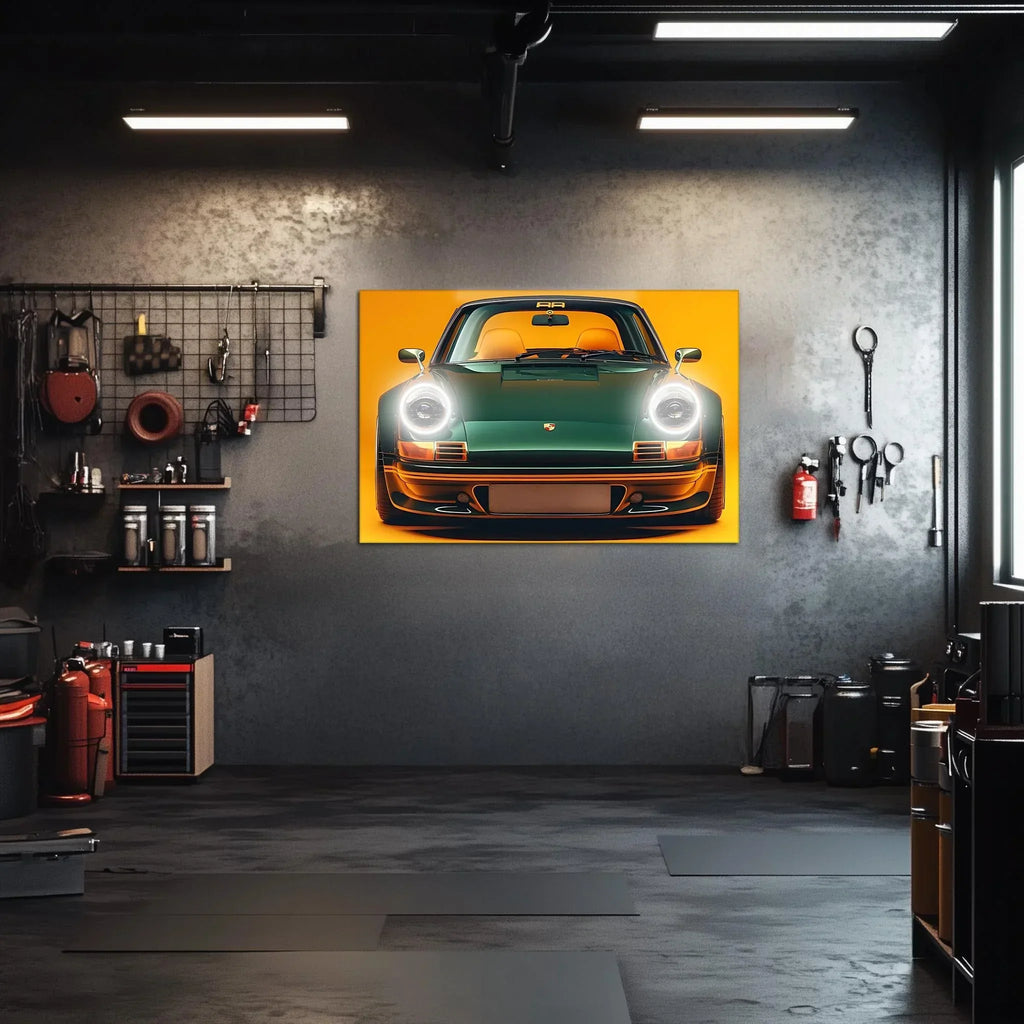 Retro Car Neon Wall Art - UV Printed Plexiglass LED Sign for Garage, Man Cave, Office & Game Room - Adjustable Dimmer Light Peony Atelier