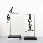 Retro Figure Ornament - Simple Metal Frame Gold, dimensions view - House Of Avana