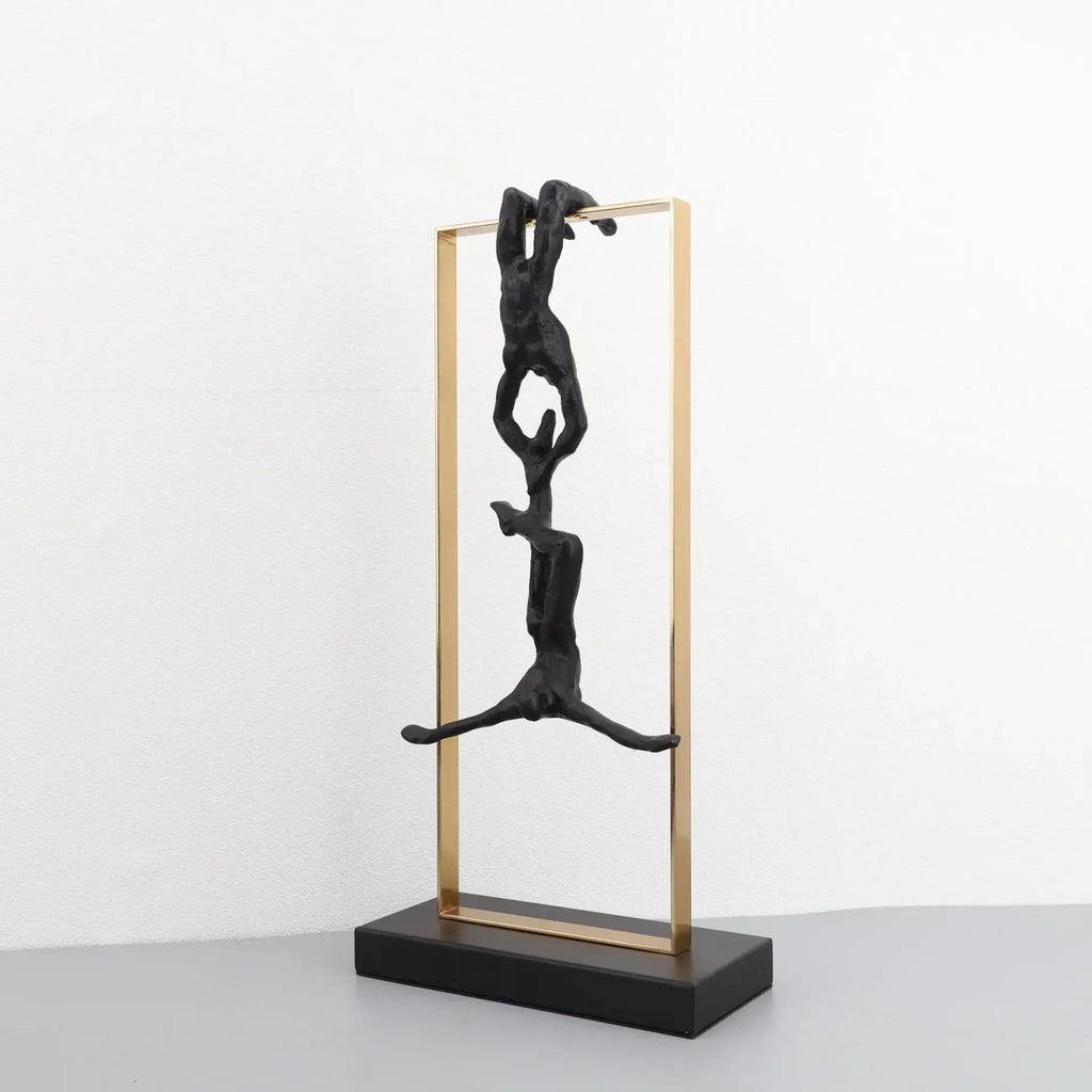 Retro Figure Ornament - Simple Metal Frame Gold, alternate view - House Of Avana