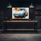 Retro Racing Car Neon Wall Art - UV Printed LED Plexiglass Sign for Garage, Man Cave & Classic Car Fans - Adjustable Light and Free Shipping Peony Atelier
