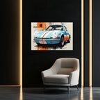 Retro Racing Car Neon Wall Art - UV Printed LED Plexiglass Sign for Garage, Man Cave & Classic Car Fans - Adjustable Light and Free Shipping Peony Atelier