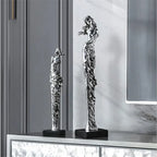 Retro Resin Electroplate Abstract Girl Sculpture Creative Living Room TV Cabinet Bookshelf Ornaments Home Decorations - House Of Avana