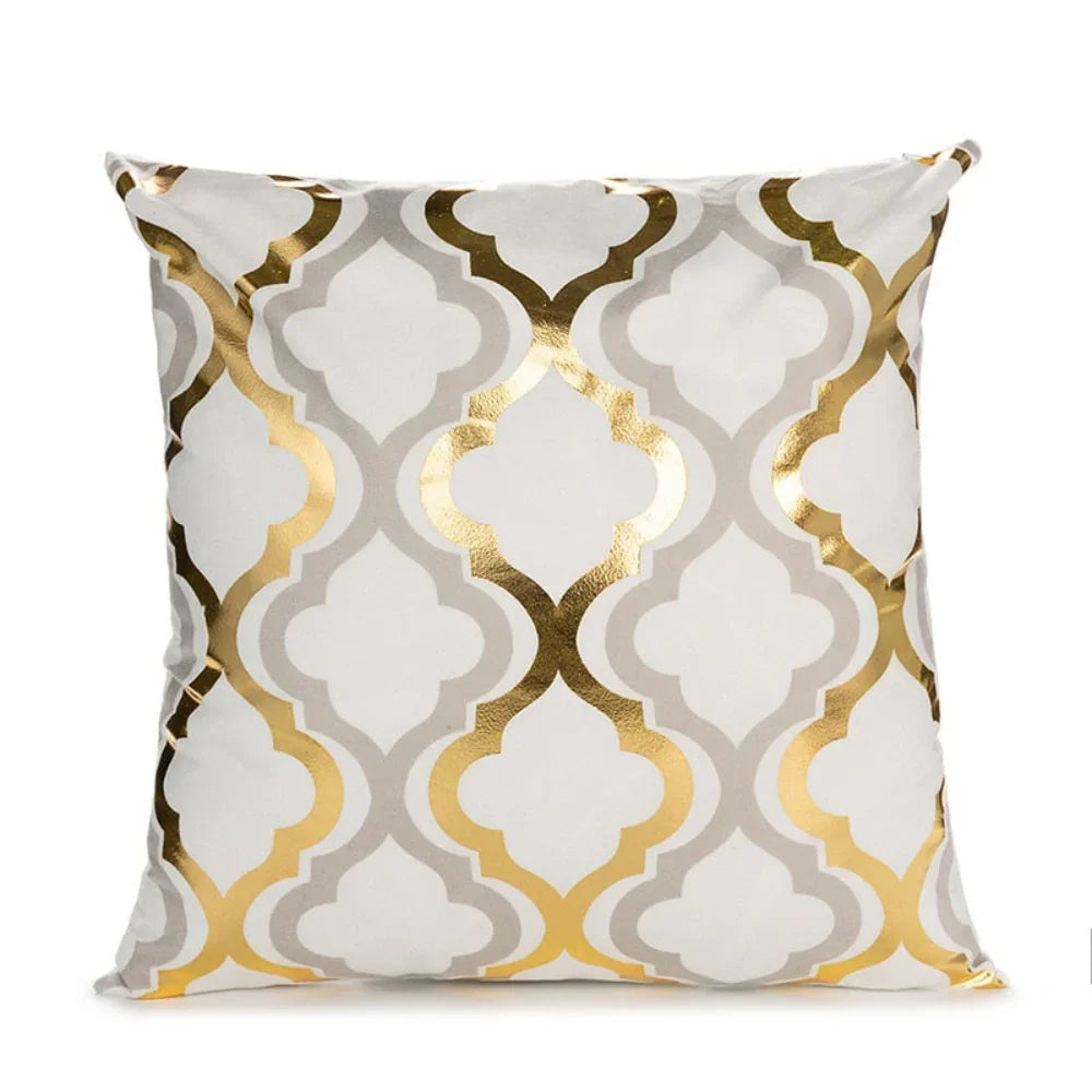 Retro Style Gold Stamped Cushion Cover - House Of Avana