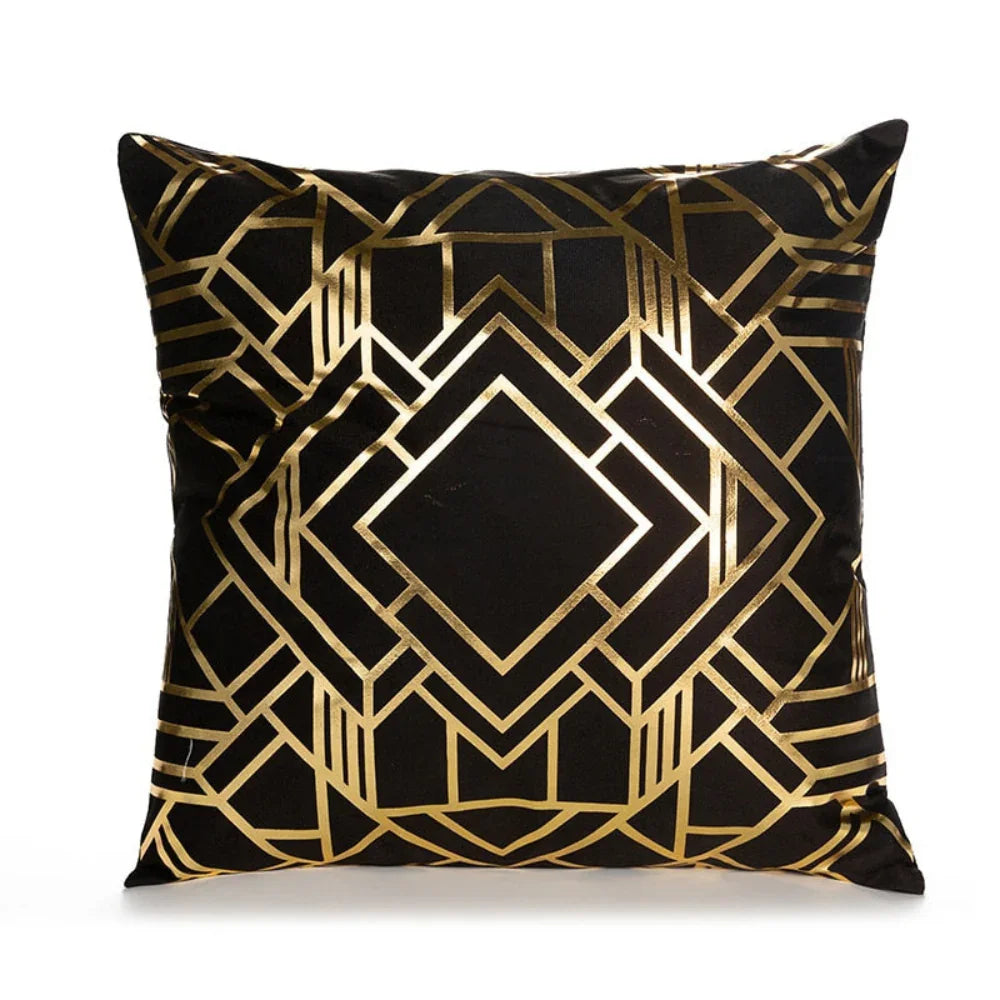 Retro Style Gold Stamped Cushion Cover - House Of Avana