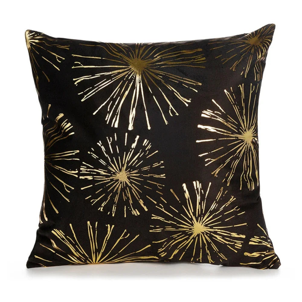 Retro Style Gold Stamped Cushion Cover - House Of Avana