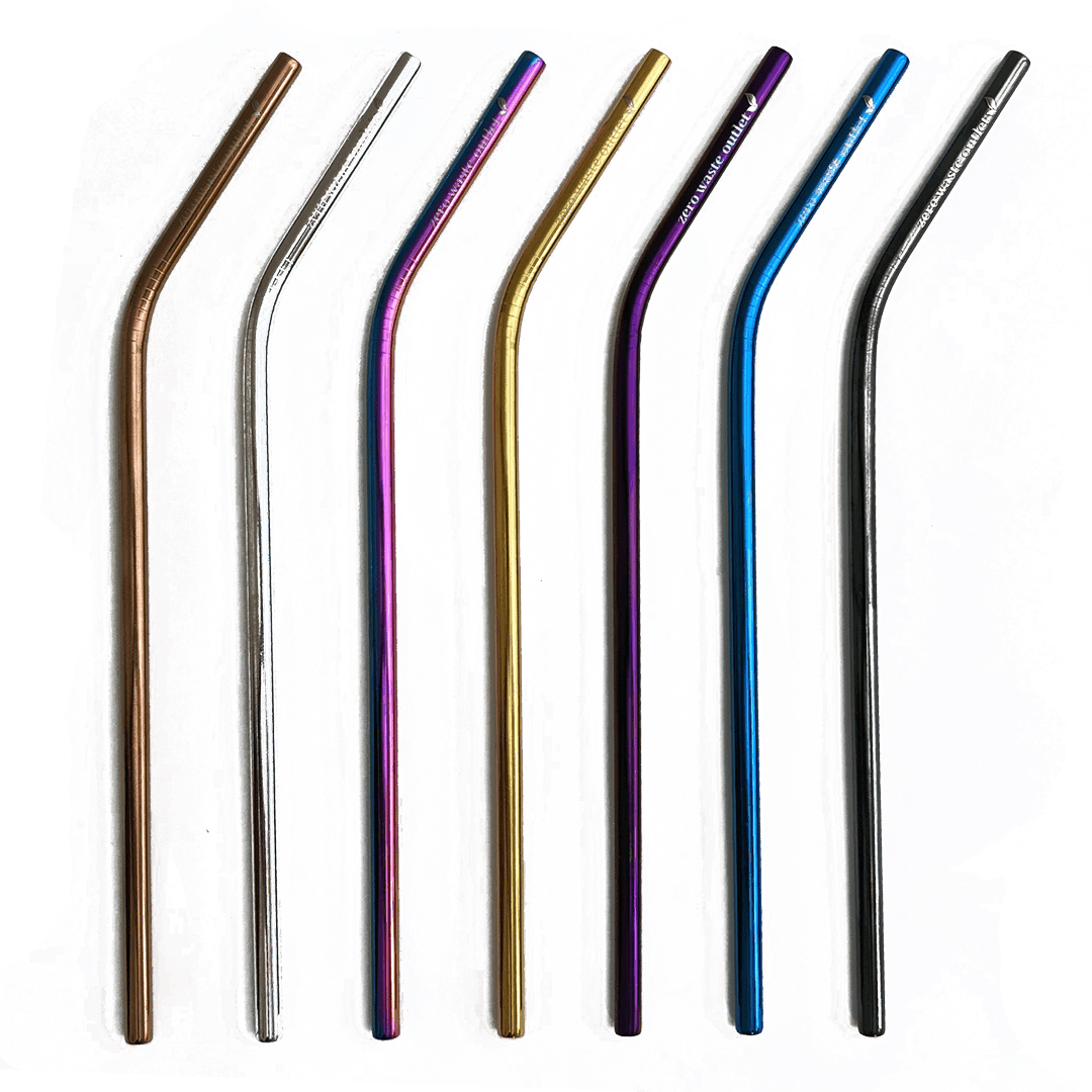 Reusable Metal Straws - Curved Zero Waste Outlet
