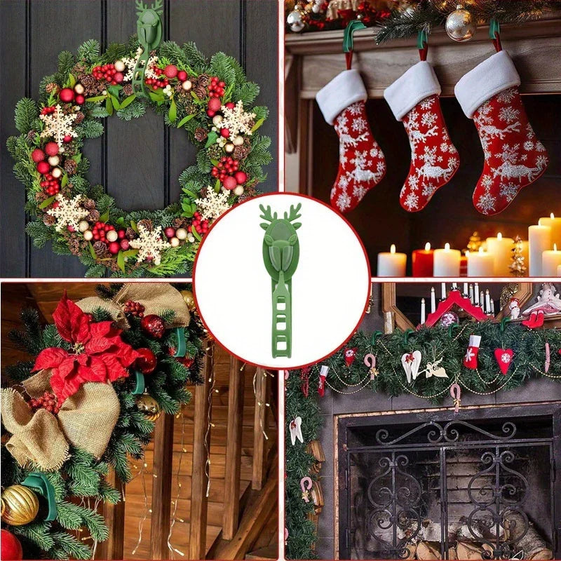 4pcs to 8pcs (Bulk) Reusable Wall Hooks - Heavy-Duty No Drill Hanging for Stairs, Doors, - Multi-Purpose Cord Holders, Garland & Wreath Hooks (Removable) - Compatible with Wood, Glass, Surfaces (-Free, Utility Hooks House Of Avana