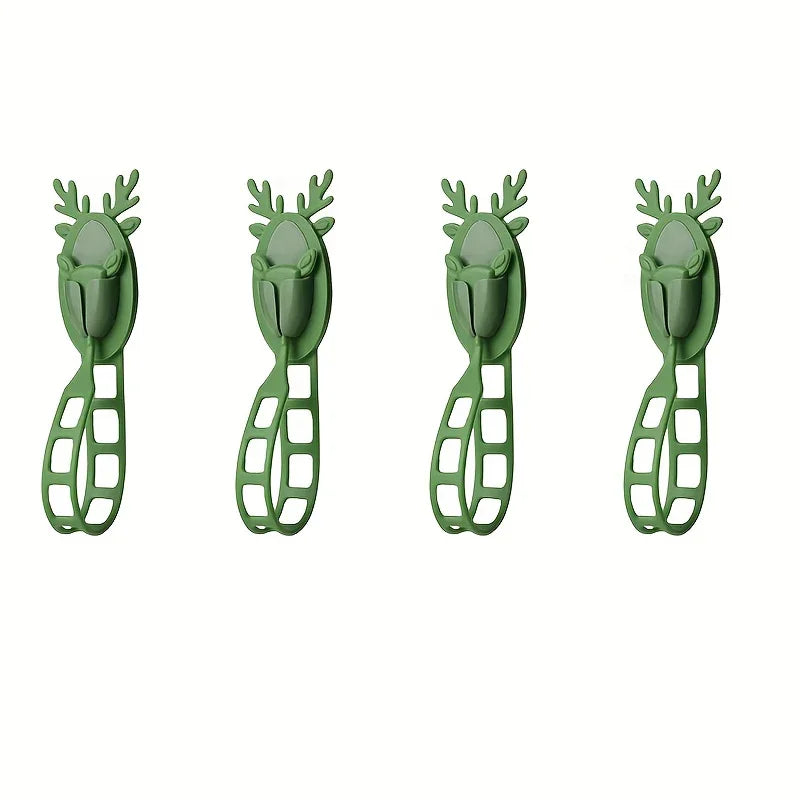 4pcs to 8pcs (Bulk) Reusable Wall Hooks - Heavy-Duty No Drill Hanging for Stairs, Doors, - Multi-Purpose Cord Holders, Garland & Wreath Hooks (Removable) - Compatible with Wood, Glass, Surfaces (-Free, Utility Hooks House Of Avana