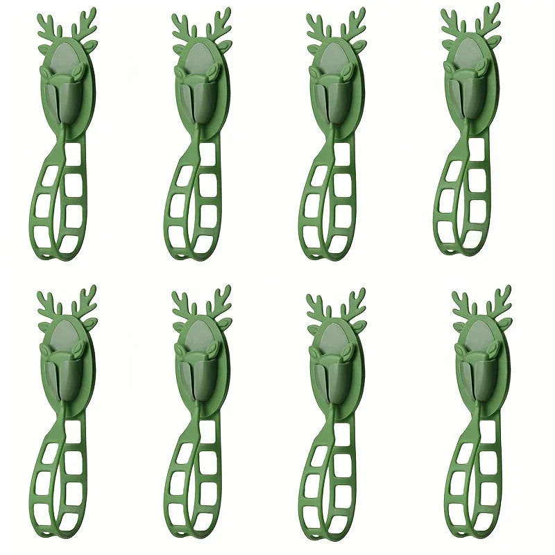 4pcs to 8pcs (Bulk) Reusable Wall Hooks - Heavy-Duty No Drill Hanging for Stairs, Doors, - Multi-Purpose Cord Holders, Garland & Wreath Hooks (Removable) - Compatible with Wood, Glass, Surfaces (-Free, Utility Hooks House Of Avana
