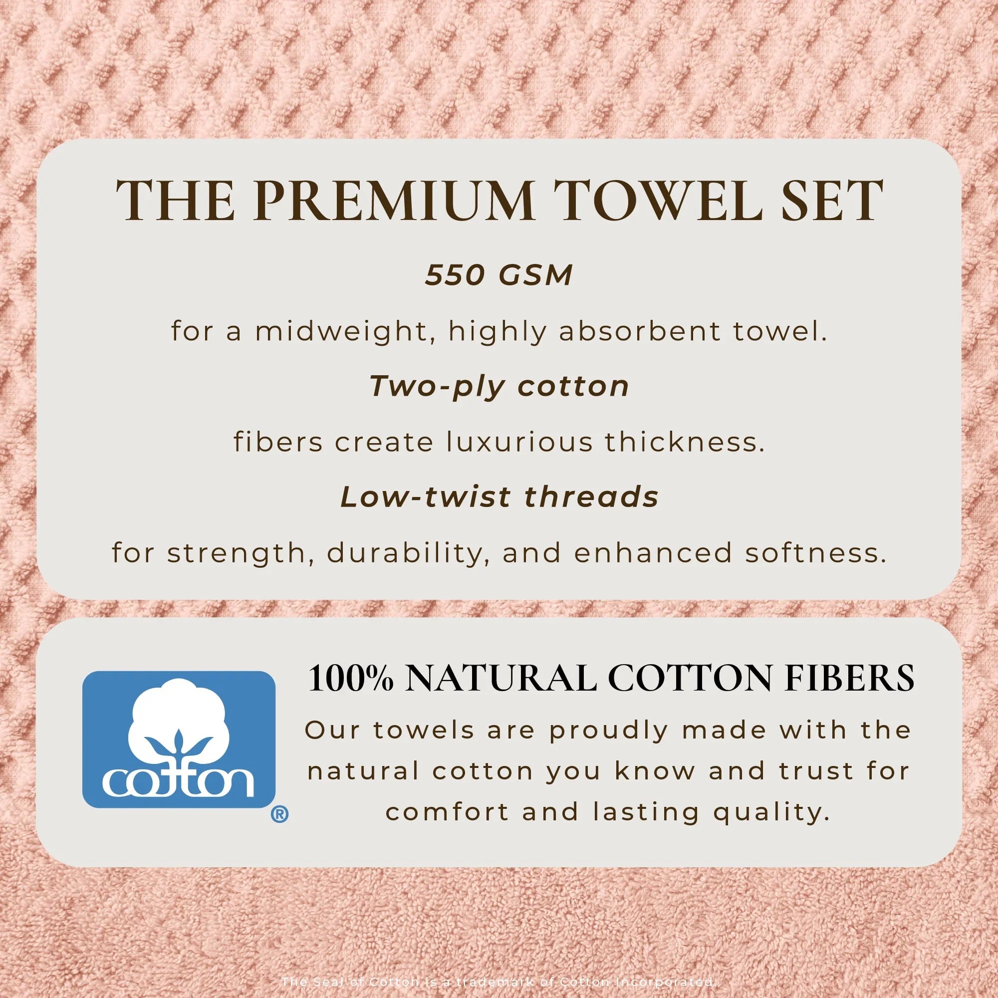 Cotton Diamond Waffle Weave Bath Towel Set - Grayson Collection