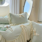 Ribbon Bow Airy Lace Bedding Set / Baby Pink Ever Lasting