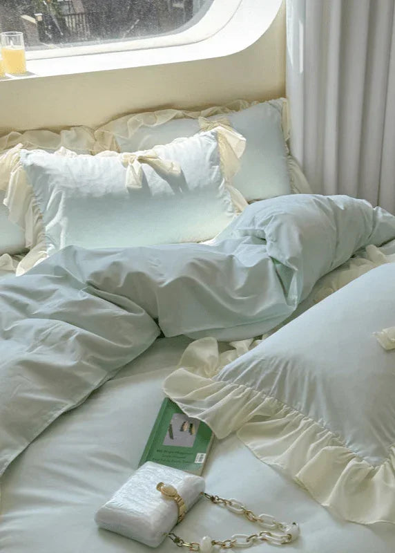 Ribbon Bow Airy Lace Bedding Set / Baby Pink Ever Lasting