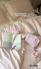 Ribbon Bow Airy Lace Bedding Set / Blue Ever Lasting