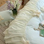 Ribbon Bow Airy Lace Bedding Set / Cream White Ever Lasting