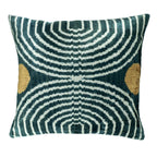 Ripple Silk Velvet Ikat Throw Pillow Cover X 20, front view - House Of Avana
