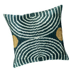 Ripple Silk Velvet Ikat Throw Pillow Cover X 20, back view - House Of Avana