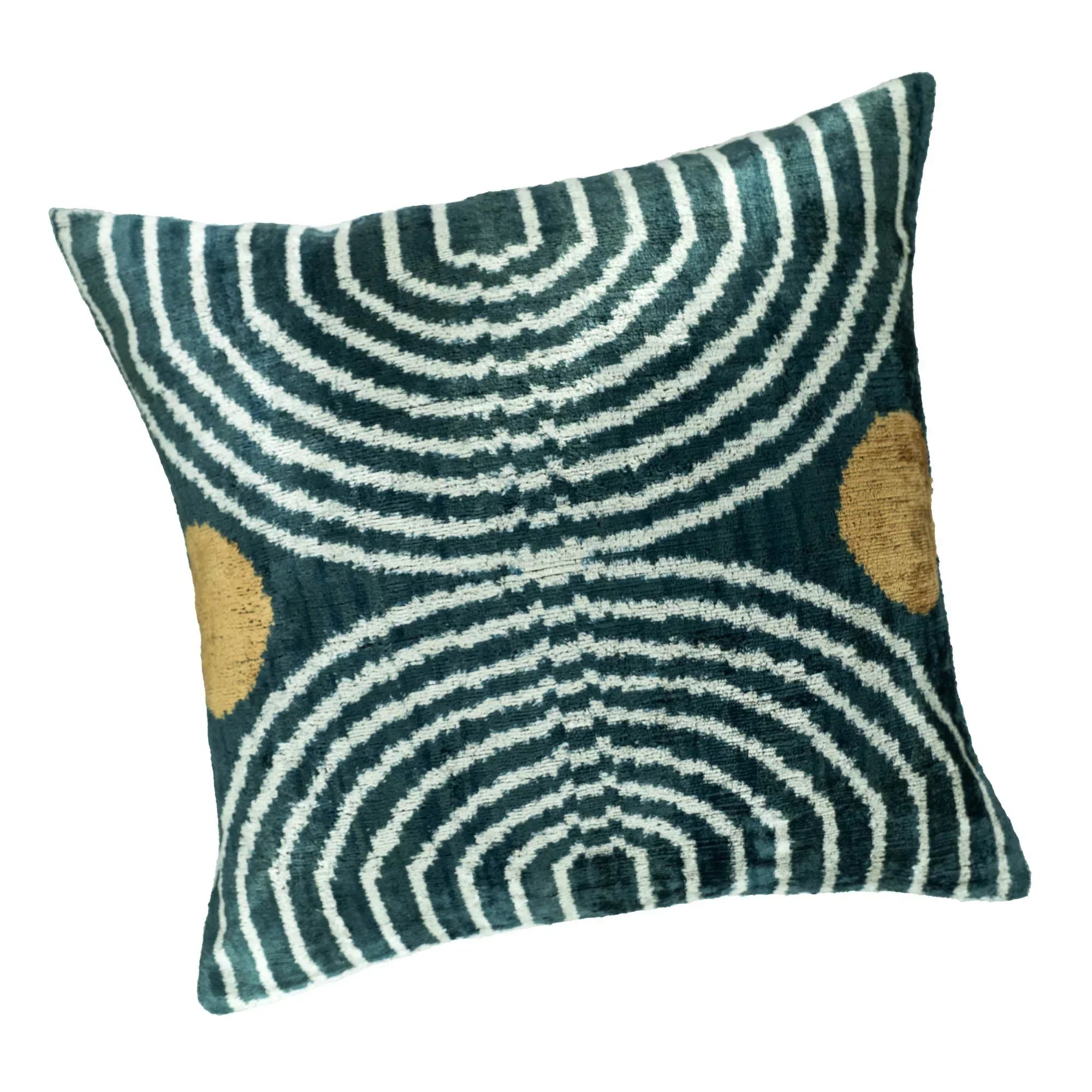 Ripple Silk Velvet Ikat Throw Pillow Cover X 20, back view - House Of Avana
