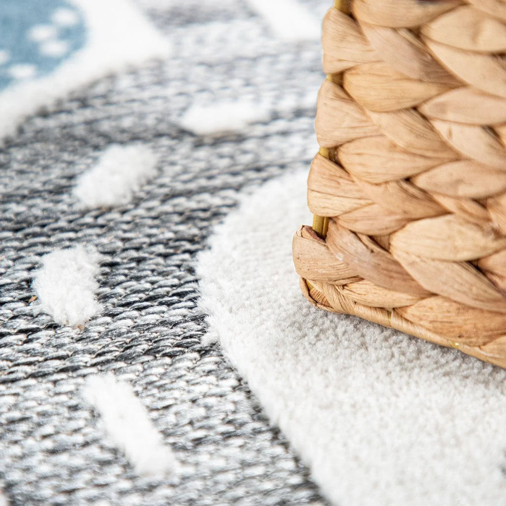 Road Traffic Kids Rug with Forest Animals and Sea Play Mat in muted Cream RugYourHome