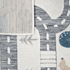 Road Traffic Kids Rug with Forest Animals and Sea Play Mat in muted Cream RugYourHome