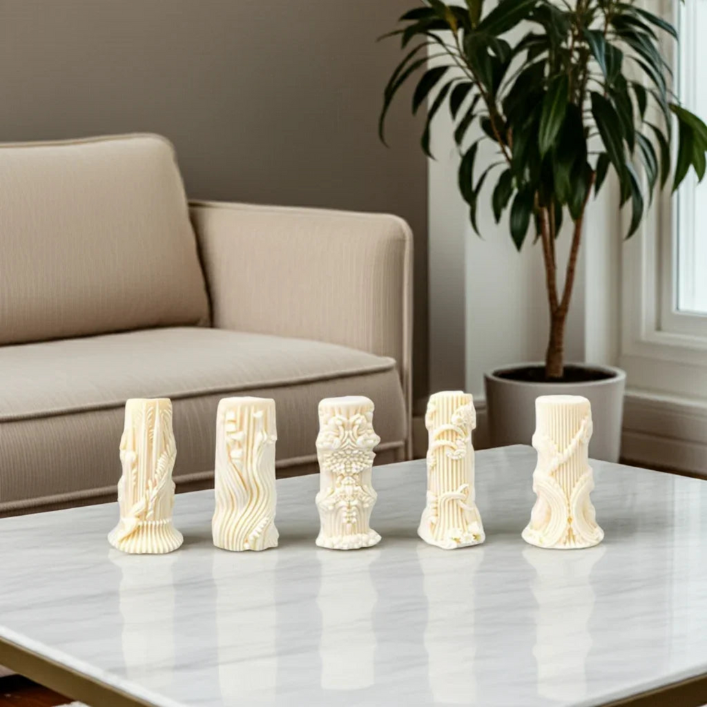 [Love Theme Irregular Shape Molds] 5pcs Silicone Candle Molds Set, European Rotating Pattern, Love Theme, Irregular Shape, for DIY Candles, Resin, Plaster Crafts & Decorations House Of Avana