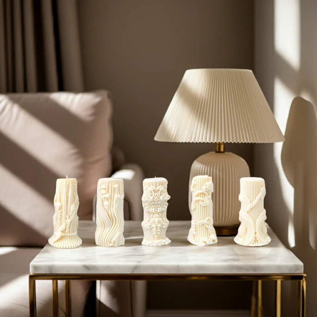 [Love Theme Irregular Shape Molds] 5pcs Silicone Candle Molds Set, European Rotating Pattern, Love Theme, Irregular Shape, for DIY Candles, Resin, Plaster Crafts & Decorations House Of Avana