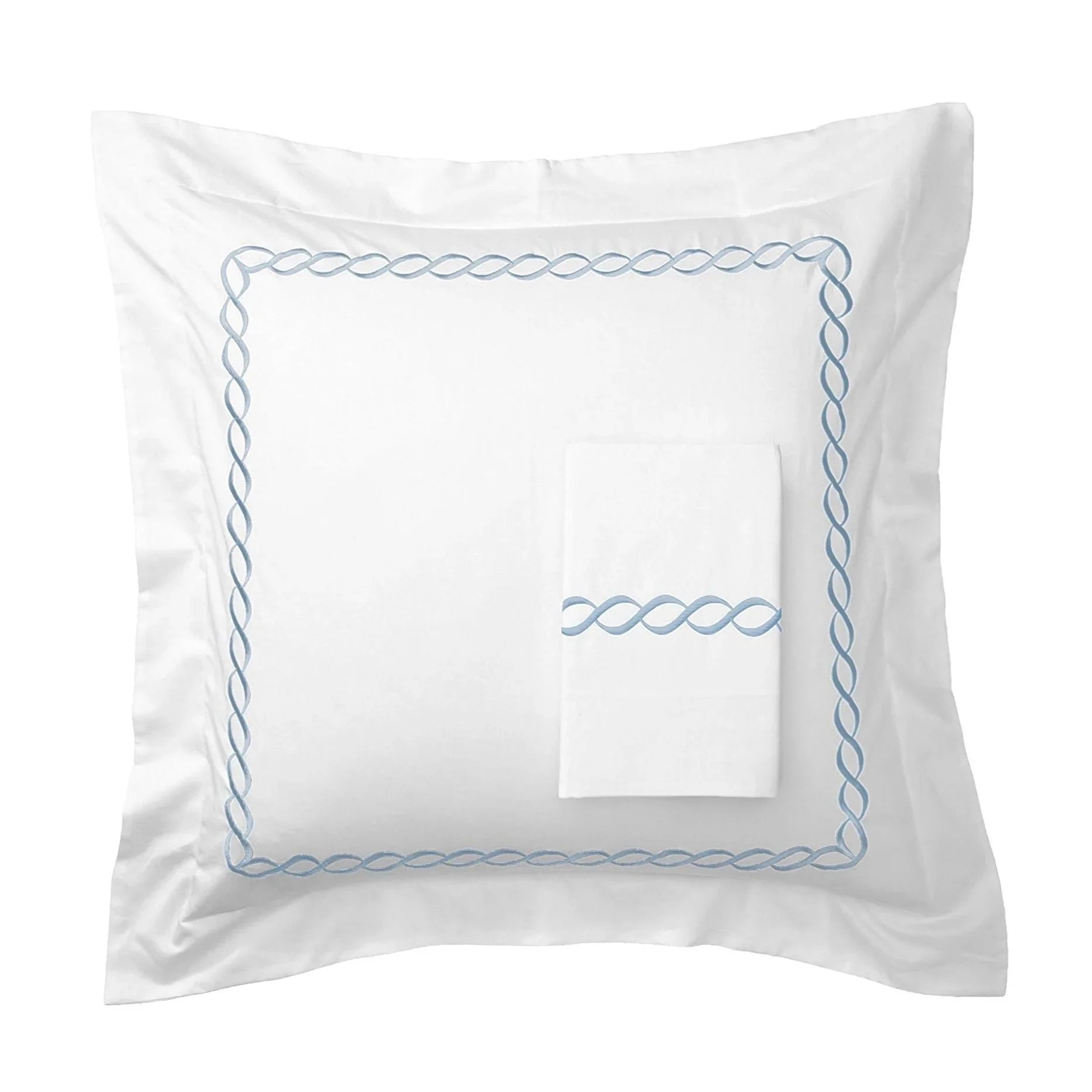 600 Thread Count Rope Embroidered Euro Sham Pairs Mélange Home